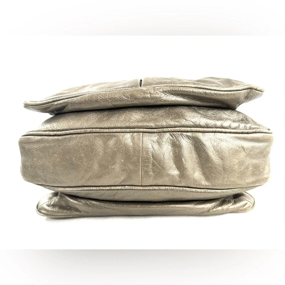 Marc by Marc Jacobs Gold Leather Large Shoulder Bag Turn Locks 3 Sections - Picture 5 of 14